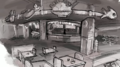 Concept art of the supposed food court.