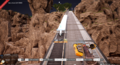 Build Conveyor Belts and Power Lines down the Ramp. Conveyor Belts can be stacked on top of each other directly.